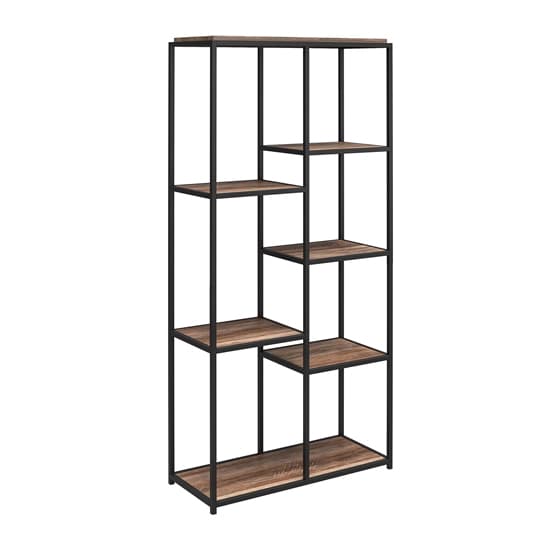 Quebec Wooden Bookcase With 5 Shelf In Weathered Oak_3