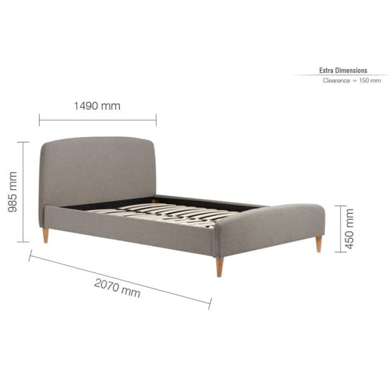 Quebecor Fabric Double Bed In Grey_7