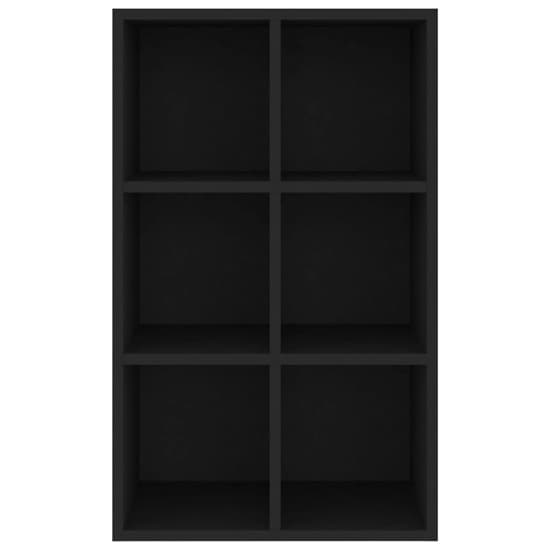 Quena Wooden Bookcase With 6 Compartments In Black_4
