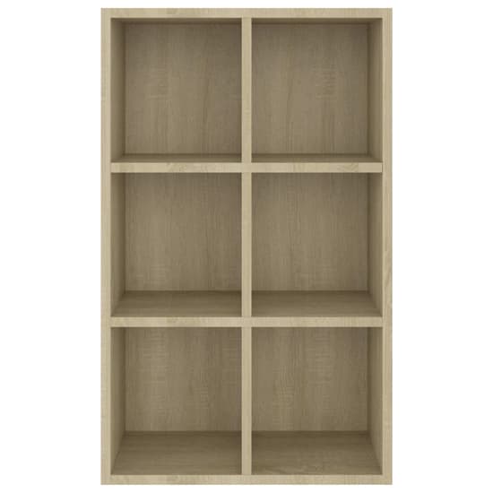 Quena Wooden Bookcase With 6 Compartments In Sonoma Oak_4