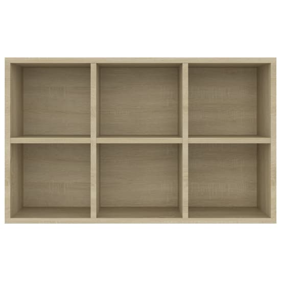 Quena Wooden Bookcase With 6 Compartments In Sonoma Oak_5