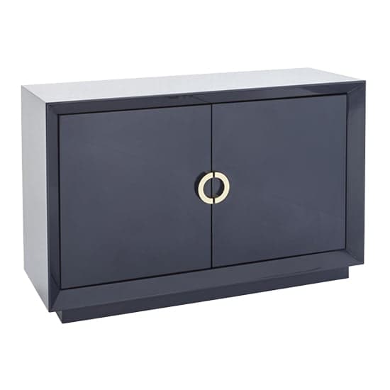 Quin High Gloss Sideboard With 2 Doors In Blue_2