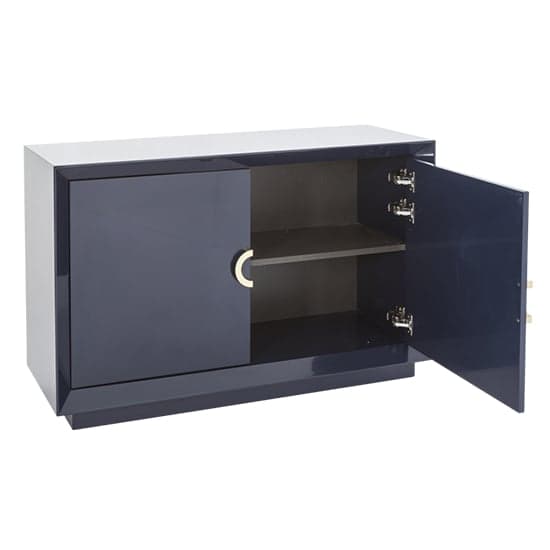 Quin High Gloss Sideboard With 2 Doors In Blue_3