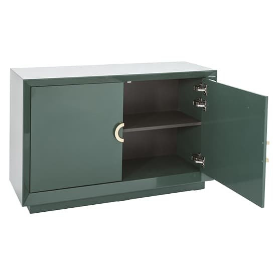 Quin High Gloss Sideboard With 2 Doors In Green_3
