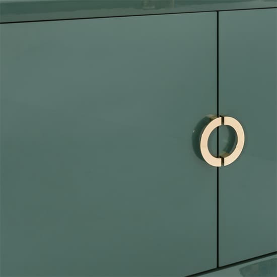 Quin High Gloss Sideboard With 2 Doors In Green_4