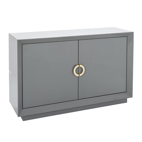 Quin High Gloss Sideboard With 2 Doors In Grey_2