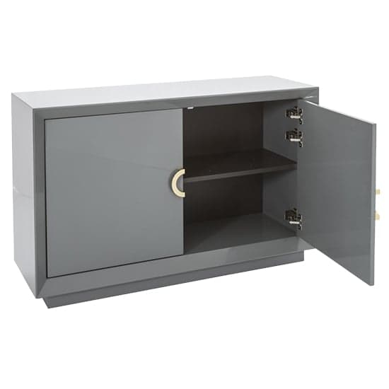 Quin High Gloss Sideboard With 2 Doors In Grey_3