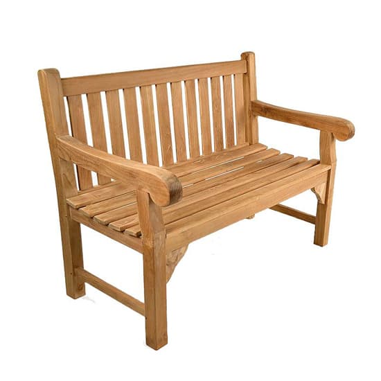 Quin Teak Wooden Garden 2 Seater Bench Teak_2