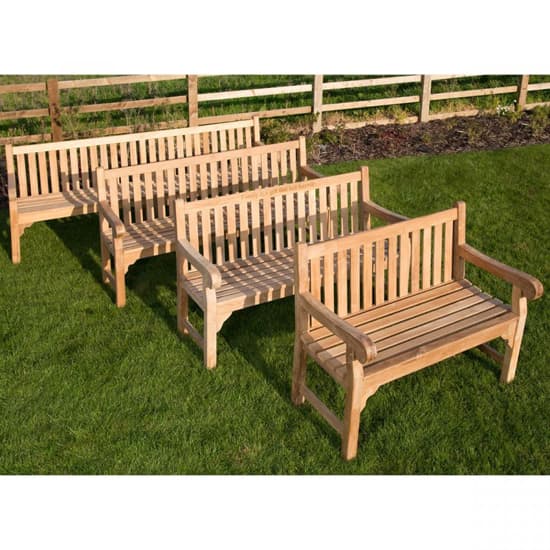 Quin Teak Wooden Garden 2 Seater Bench Teak_4