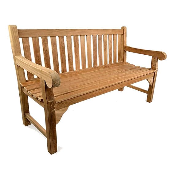 Quin Teak Wooden Garden 3 Seater Bench Teak_2