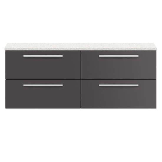 Quincy 144cm Wall Vanity With White Worktop In Gloss Grey_1