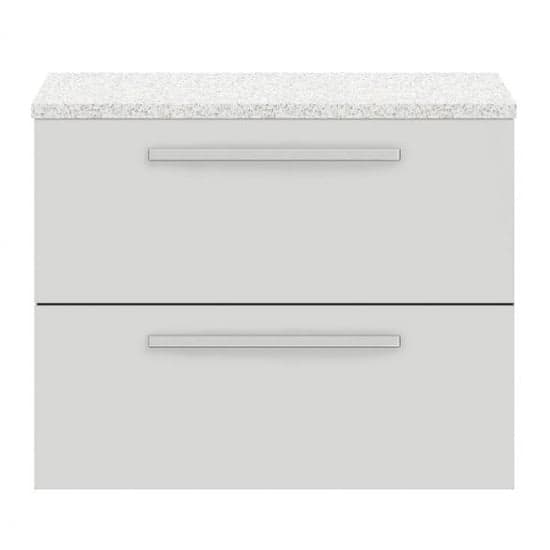 Quincy 72cm Wall Vanity With White Worktop In Gloss Grey Mist_1