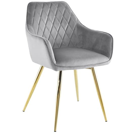 Quincy Grey Velvet Dining Chairs With Gold Legs In Pair_2