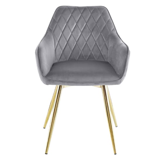 Quincy Grey Velvet Dining Chairs With Gold Legs In Pair_3