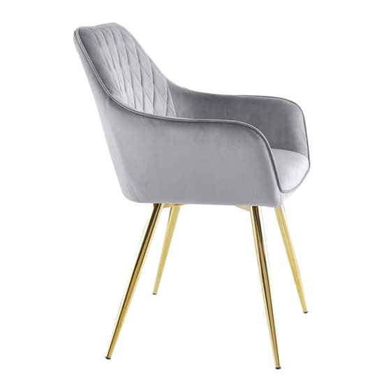 Quincy Grey Velvet Dining Chairs With Gold Legs In Pair_4