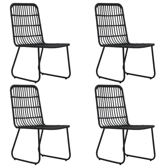 Quincy Small Rattan And Glass 5 Piece Dining Set In Black_4