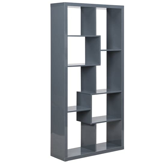 Quinto High Gloss Shelving Unit In Grey_3