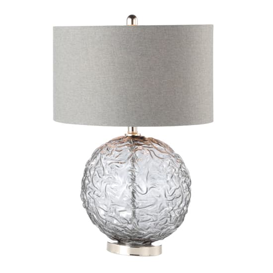Quito Grey Linen Shade Table Lamp With Clear Black Glass Base_3