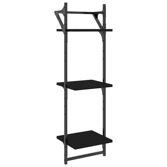 Quito Wooden 6 Piece Set Of Wall Shelf In Black_4