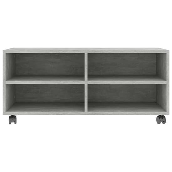 Qusay Wooden TV Stand With Castors In Concrete Effect Furniture in