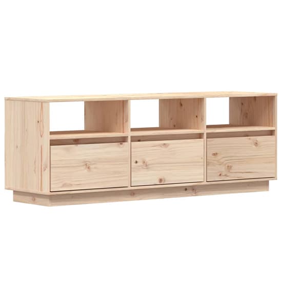 Qwara Pine Wood TV Stand With 3 Drawers In Natural_4