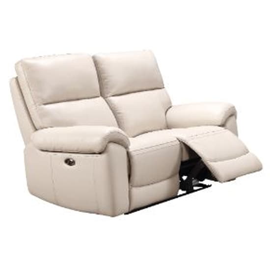 Radford Leather Electric Recliner 2 Seater Sofa In Chalk_2