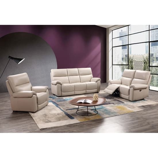 Radford Leather Electric Recliner Chair In Chalk_3