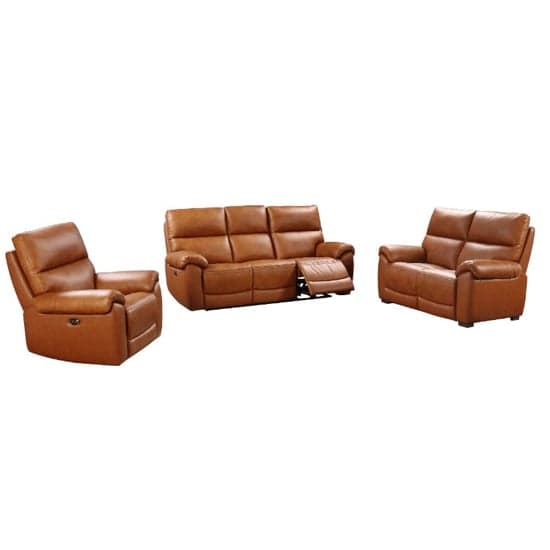 Radford Leather Electric Recliner Chair In Tan_2