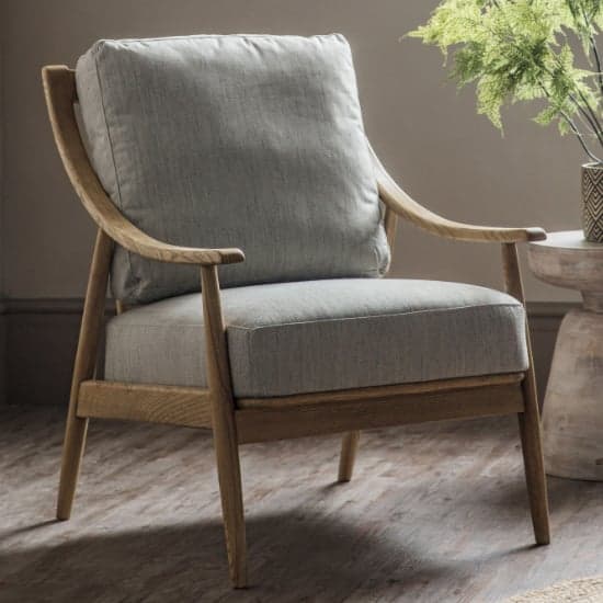 Radiant Fabric Armchair With Wooden Frame In Natural_1