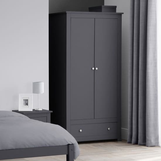 Raddix Wardrobe In Anthracite With 2 Doors And 1 Drawer_4