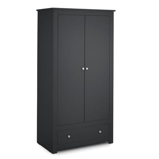 Raddix Wardrobe In Anthracite With 2 Doors And 1 Drawer