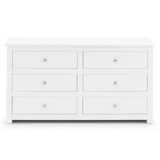 Raddix Wide Chest Of Drawers In Surf White With 6 Drawers_3