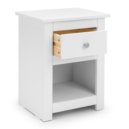 Raddix Wooden Bedside Cabinet In Surf White With 1 Drawer_4