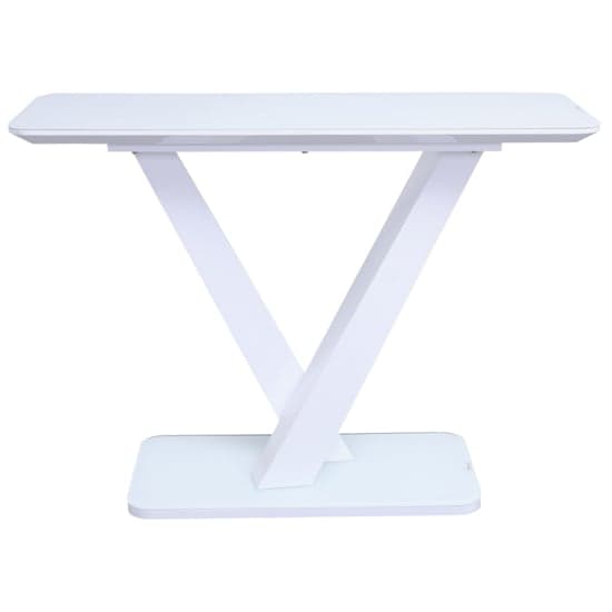 Raffle Glass Console Table With Steel Base In White High Gloss_2