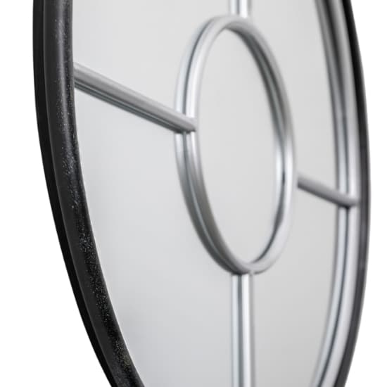 Raga Small Round Wall Mirror In Black And Silver Frame_4