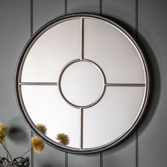 Raga Small Round Wall Mirror In Black And Silver Frame_1