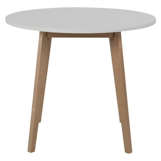 Rahway Wooden Dining Table Round In White And Oak_2