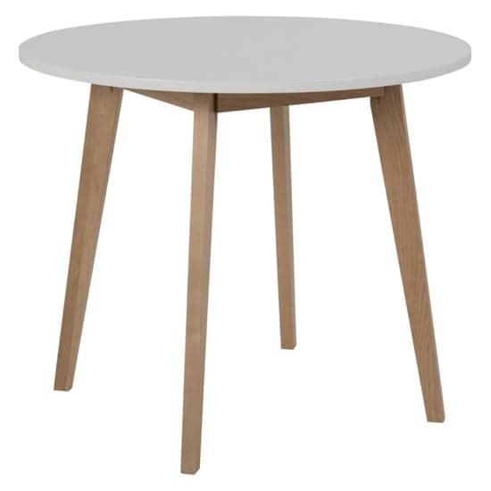 Rahway Wooden Dining Table Round In White And Oak_1