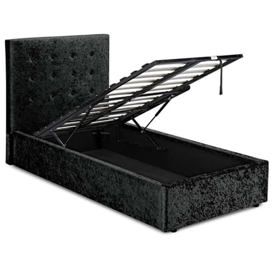 Raimi Crushed Velvet Ottoman Single Bed In Black_2