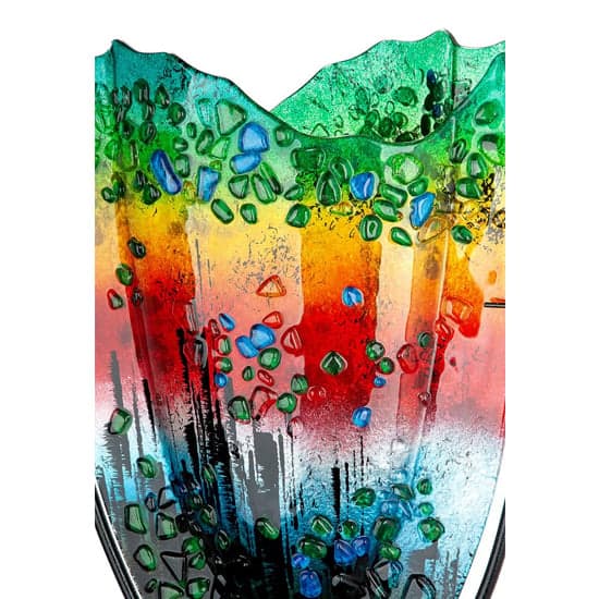 Rainbow Dots Glass Tall Decorative Vase In Multicolor_2