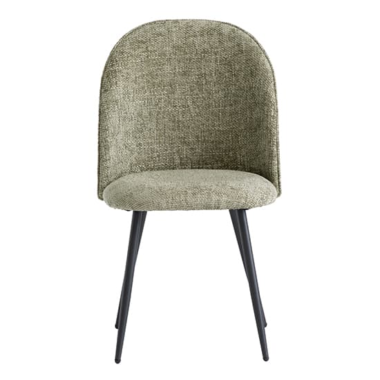 Raisa Fabric Dining Chair In Olive With Black Legs_2