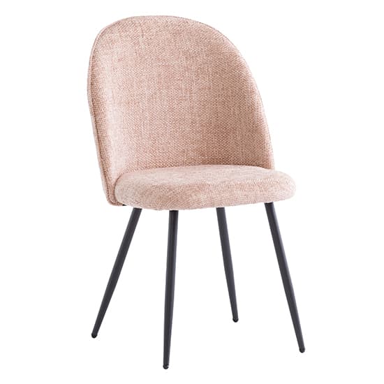 Raisa Flamingo Fabric Dining Chairs With Black Legs In Pair_2