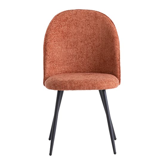 Raisa Rust Fabric Dining Chairs With Black Legs In Pair_3