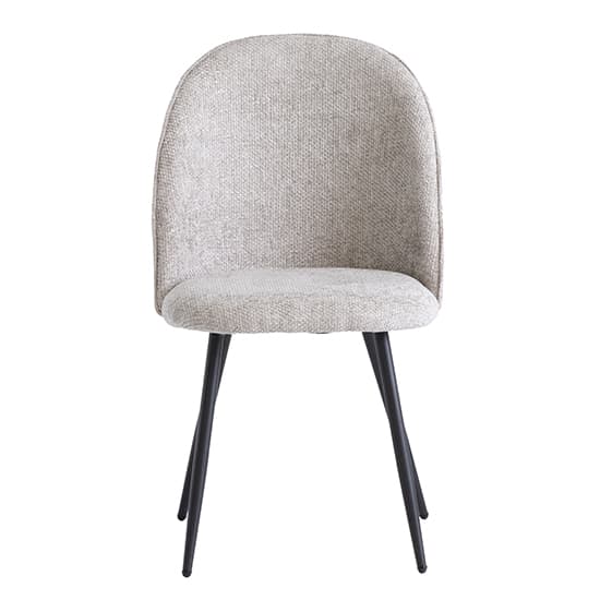 Raisa Silver Fabric Dining Chairs With Black Legs In Pair_3