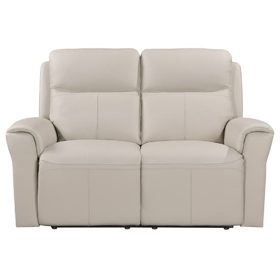 Raivis Leather Electric Recliner 2 Seater Sofa In Stone_3