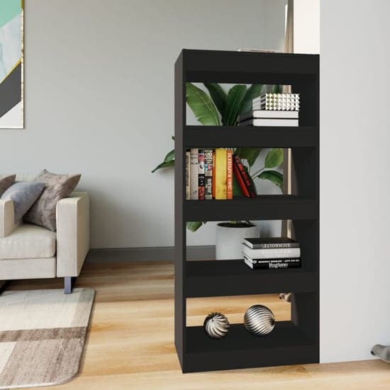 Raivos Wooden Bookshelf And Room Divider In Black_2