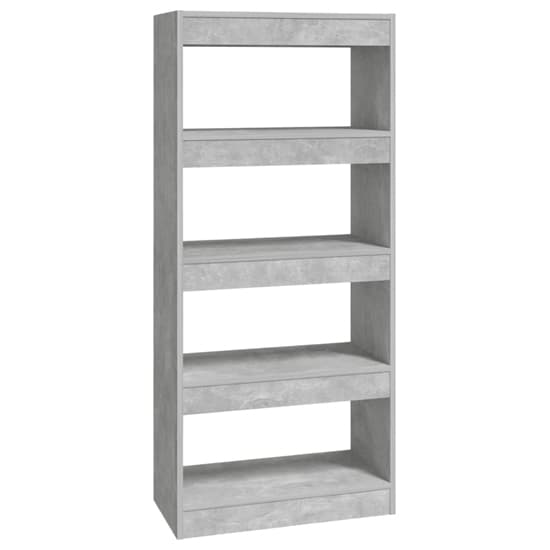 Raivos Wooden Bookshelf And Room Divider In Concrete Effect_3