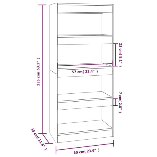 Raivos Wooden Bookshelf And Room Divider In Concrete Effect_5