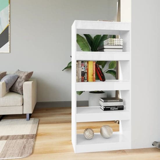 Raivos High Gloss Bookshelf And Room Divider In White_2