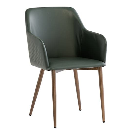 Ralph Dark Green Faux Leather Dining Chairs In Pair_2